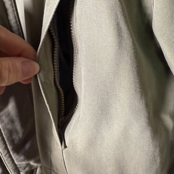 Turnbury Men's Jacket Leather Collar Zipper Size Large Tan with Dk Brown Trim - Picture 14 of 15